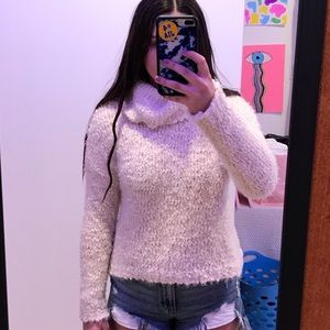 white turtleneck sweater